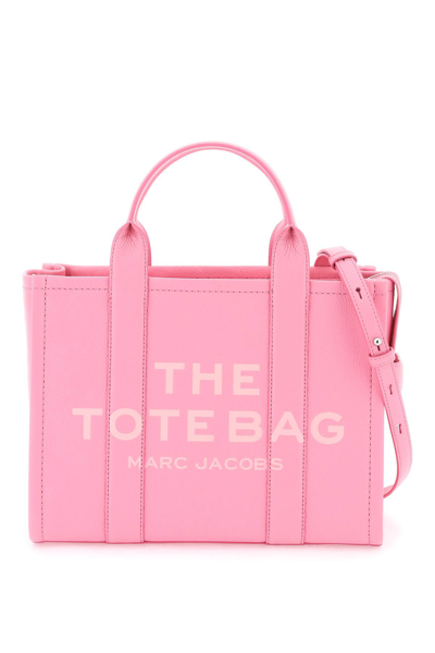 Shop Marc Jacobs The Leather Medium Tote Bag In Petal Pink (pink)