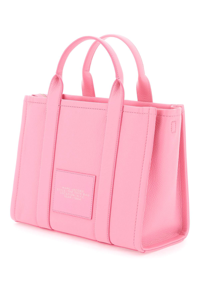Shop Marc Jacobs The Leather Medium Tote Bag In Petal Pink (pink)