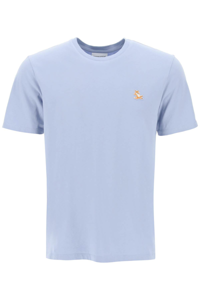 Shop Maison Kitsuné Chillax Fox T-shirt In Beat Blue (light Blue)