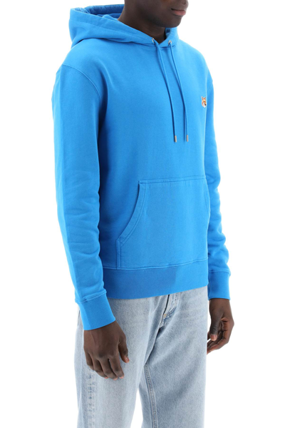 Shop Maison Kitsuné Fox Head Hooded Sweatshirt In Enamel Blue (blue)