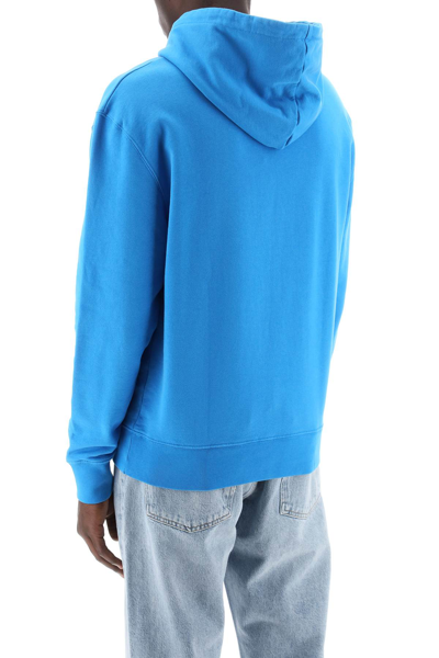 Shop Maison Kitsuné Fox Head Hooded Sweatshirt In Enamel Blue (blue)