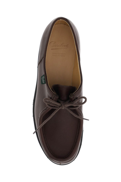 Shop Paraboot Leather Michael Derby Shoes In Marron Lis Cafe (brown)