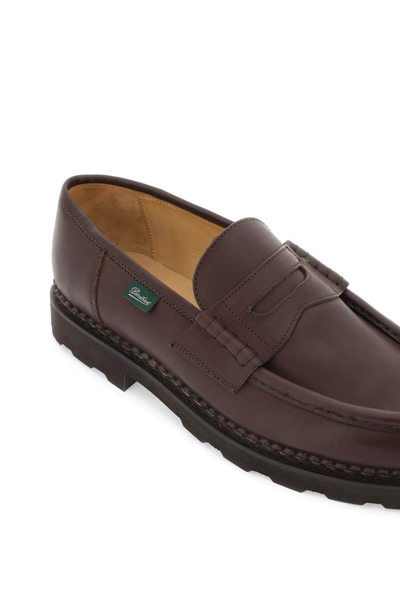 Shop Paraboot Leather Reims Penny Loafers In Marron Lis Cafe (brown)