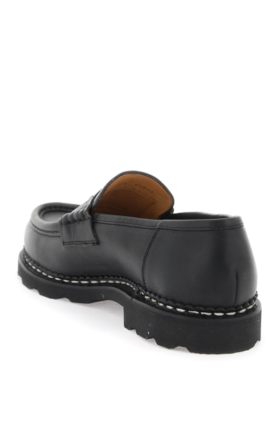 Shop Paraboot Leather Reims Penny Loafers In Noire Lis Noir (black)