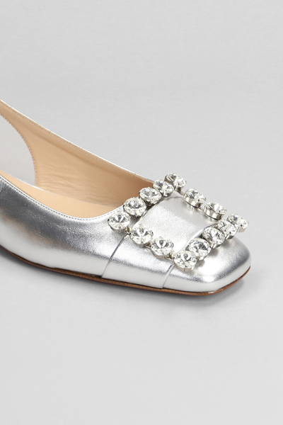 Shop Roberto Festa Alaia Ballet Flats In Silver Leather