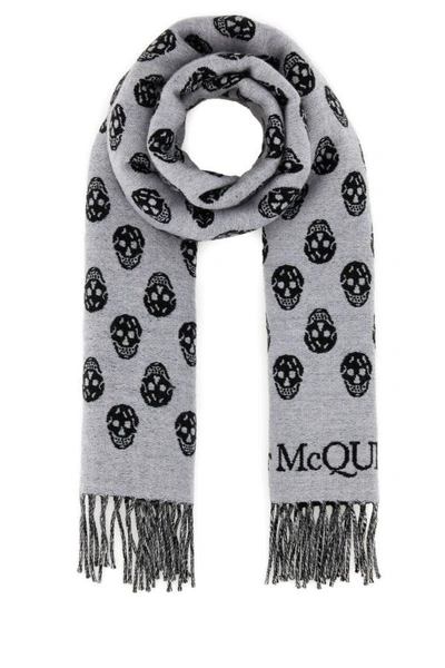 Shop Alexander Mcqueen Woman Embroidered Wool Reversible Scarf In Multicolor