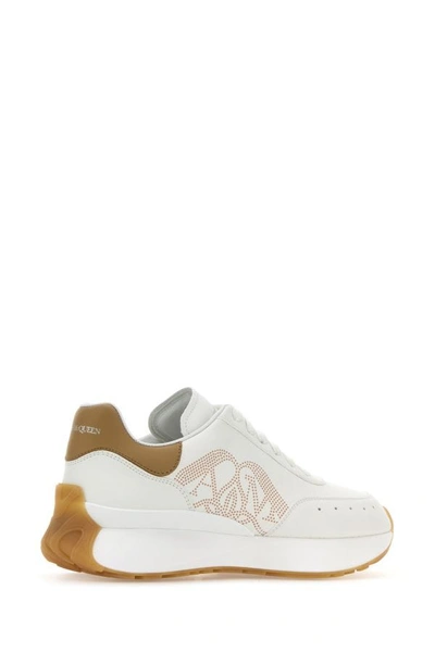 Shop Alexander Mcqueen Woman White Leather Sprint Runner Sneakers