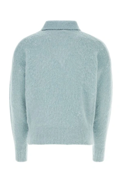 Shop Ami Alexandre Mattiussi Ami Man Powder Blue Alpaca Blend Sweater