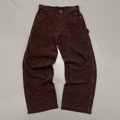 Pre-owned Jnco X Vintage Crazy Vintage Y2k Corduroy Double Knee Baggy Wide Leg Pants In Brown