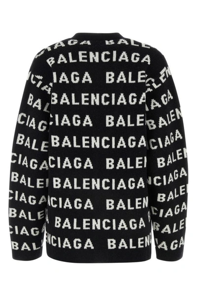 Shop Balenciaga Woman Embroidered Wool Blend Cardigan In Multicolor