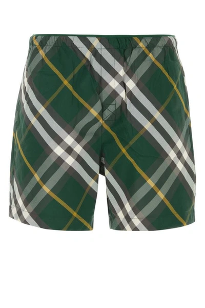 Shop Burberry Man Printed Nylon Swimming Shorts In Multicolor
