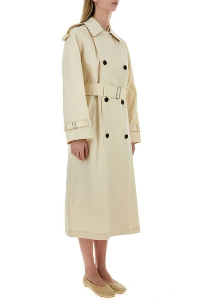 Shop Burberry Woman Ivory Gabardine Trench Coat In White