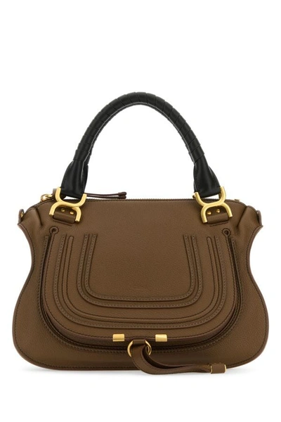 Shop Chloé Chloe Woman Brown Leather Small Marcie Handbag