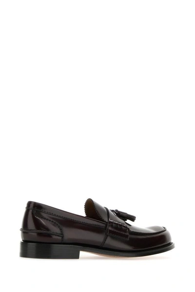 Shop Church's Man Burgundy Leather Tiverton Loafers In Red