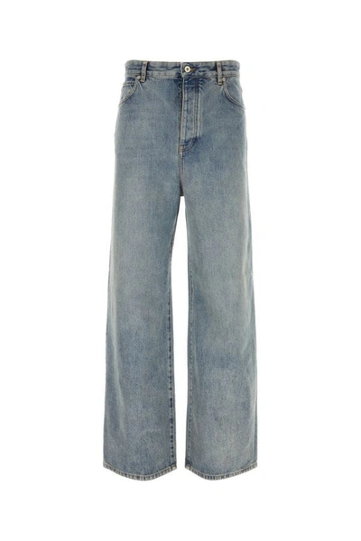 Shop Loewe Man Denim Wide-leg Jeans In Blue