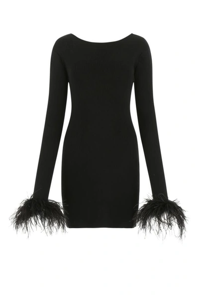 Shop Magda Butrym Woman Black Stretch Cotton Blend Mini Dress
