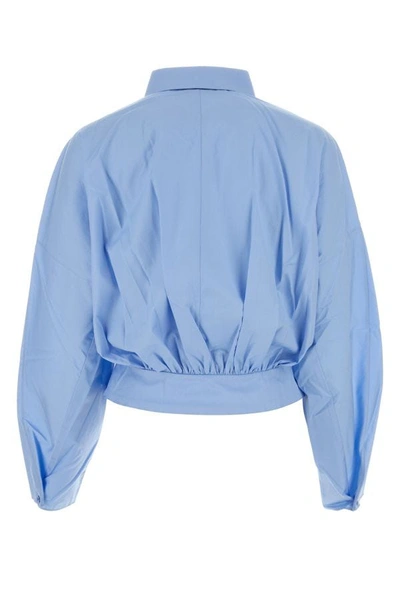 Shop Marni Woman Light Blue Poplin Shirt