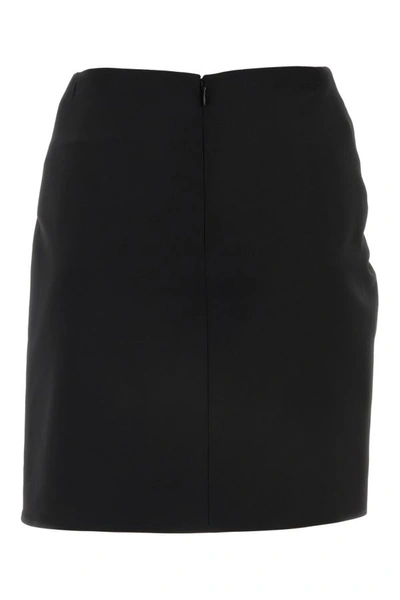 Shop Off-white Off White Woman Black Wool Mini Skirt