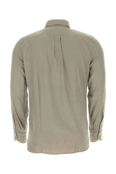 Shop Tom Ford Man Grey Cupro Blend Shirt In Gray