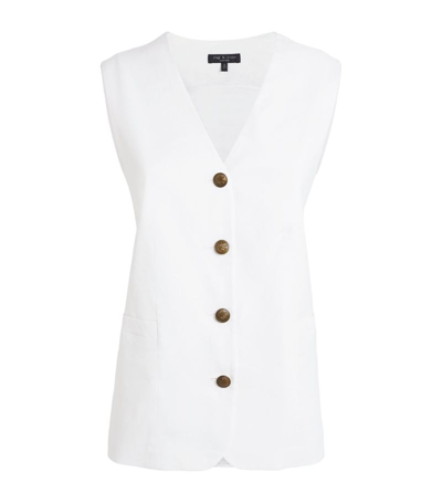 Shop Rag & Bone Linen-blend Charlotte Waistcoat In White