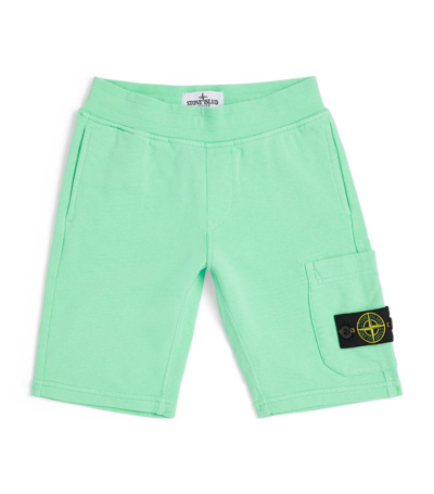 Shop Stone Island Junior Compass Patch Shorts (2-14 Years) In Green