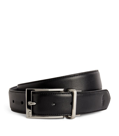 Shop Polo Ralph Lauren Leather Reversible Belt In Black