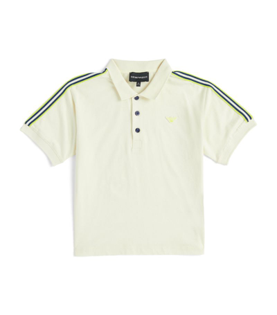 Shop Emporio Armani Logo Polo Shirt (4-16 Years) In White