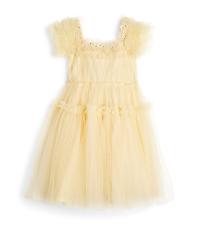 Shop Tutu Du Monde Tulle Embellished Tiered Dress (2-11 Years) In Yellow