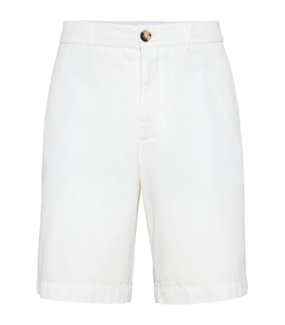Shop Brunello Cucinelli Cotton Bermuda Shorts In White