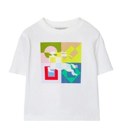 Shop Burberry Geometric Print Logo T-shirt (6-24 Months) In White