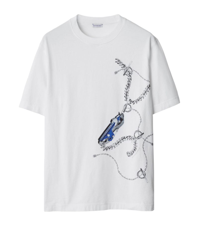 Shop Burberry Knight Hardware T-shirt In White