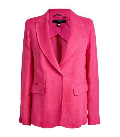 Shop Weekend Max Mara Linen Nalut Blazer In Pink
