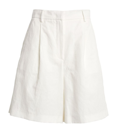 Shop Weekend Max Mara Cotton Tailored Ecuba Shorts In White