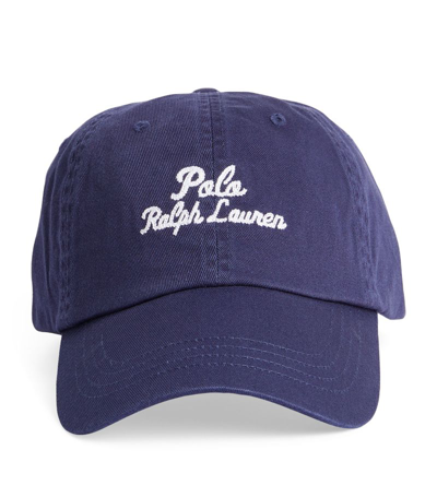 Shop Polo Ralph Lauren Cotton Logo Baseball Cap In Navy