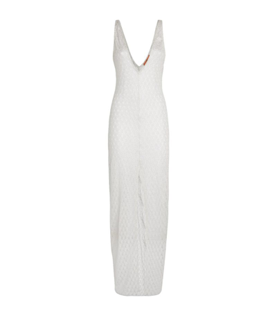 Shop Missoni Sleeveless Beach Cover-up In White