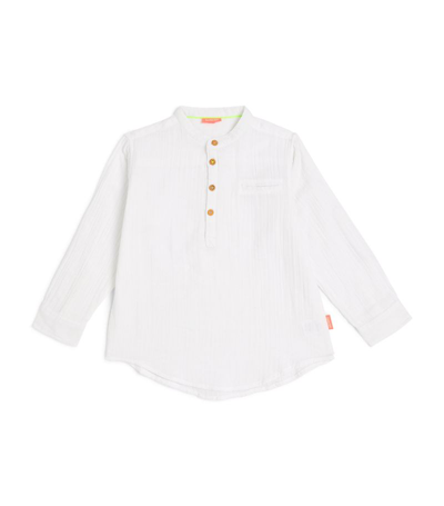 Shop Sunuva Cotton Long-sleeve Shirt (1-14 Years) In White