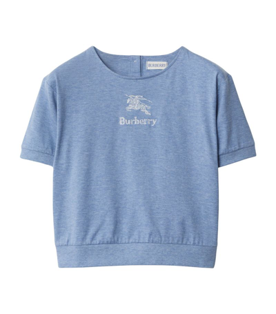 Shop Burberry Kids Gathered Ekd Top (3-14 Years) In Blue
