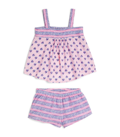 Shop Sunuva Cotton Patterned Top And Shorts Set (2-14 Years) In Pink