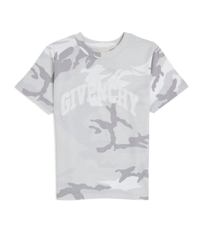 Shop Givenchy Camouflage Print Logo T-shirt (4-12+ Years) In Grey