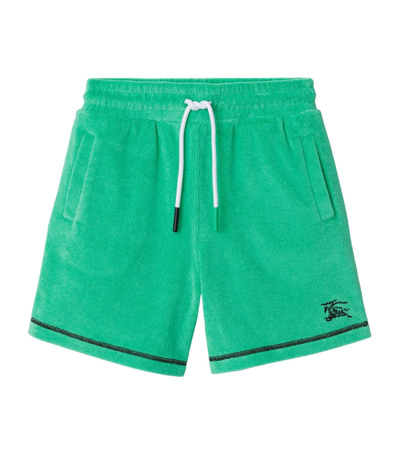Shop Burberry Towelling Drawstring Shorts (3-14 Years) In Green