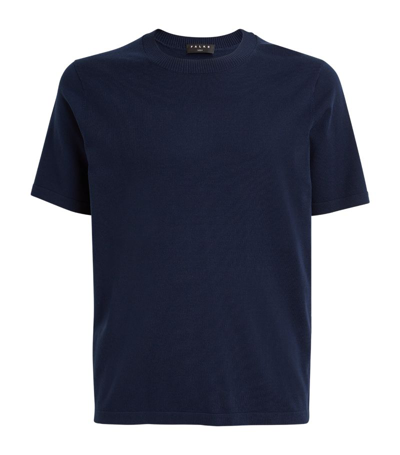 Shop Falke Knitted T-shirt In Navy
