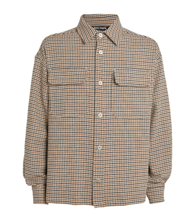 Shop Palm Angels Cotton Check Overshirt In Multi