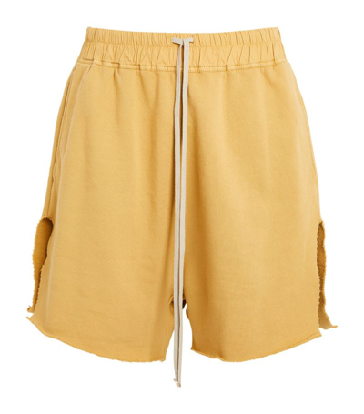 Shop Rick Owens Drawstring Shorts In Yellow