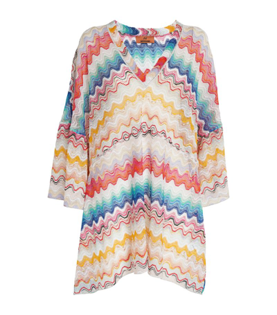 Shop Missoni Knitted Wave Cover-up In Multi