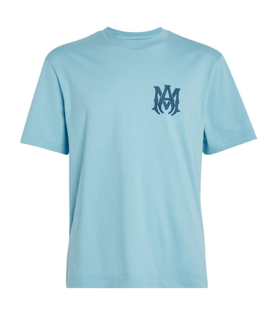 Shop Amiri Logo T-shirt In Blue