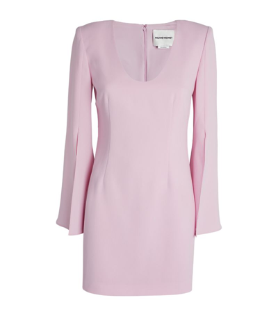 Shop Roland Mouret Long-sleeve Mini Dress In Pink