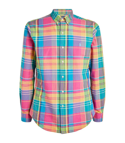Shop Polo Ralph Lauren Check Slim Oxford Shirt In Multi