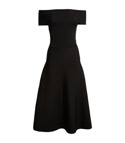 Shop Fabiana Filippi Off-the-shoulder Midi Dress In Black