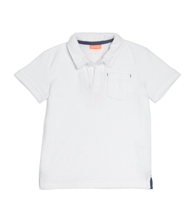 Shop Sunuva Towelling Polo Shirt (1-14 Years) In White