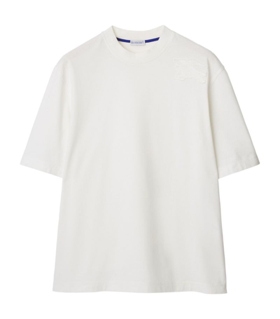 Shop Burberry Cotton Ekd T-shirt In White